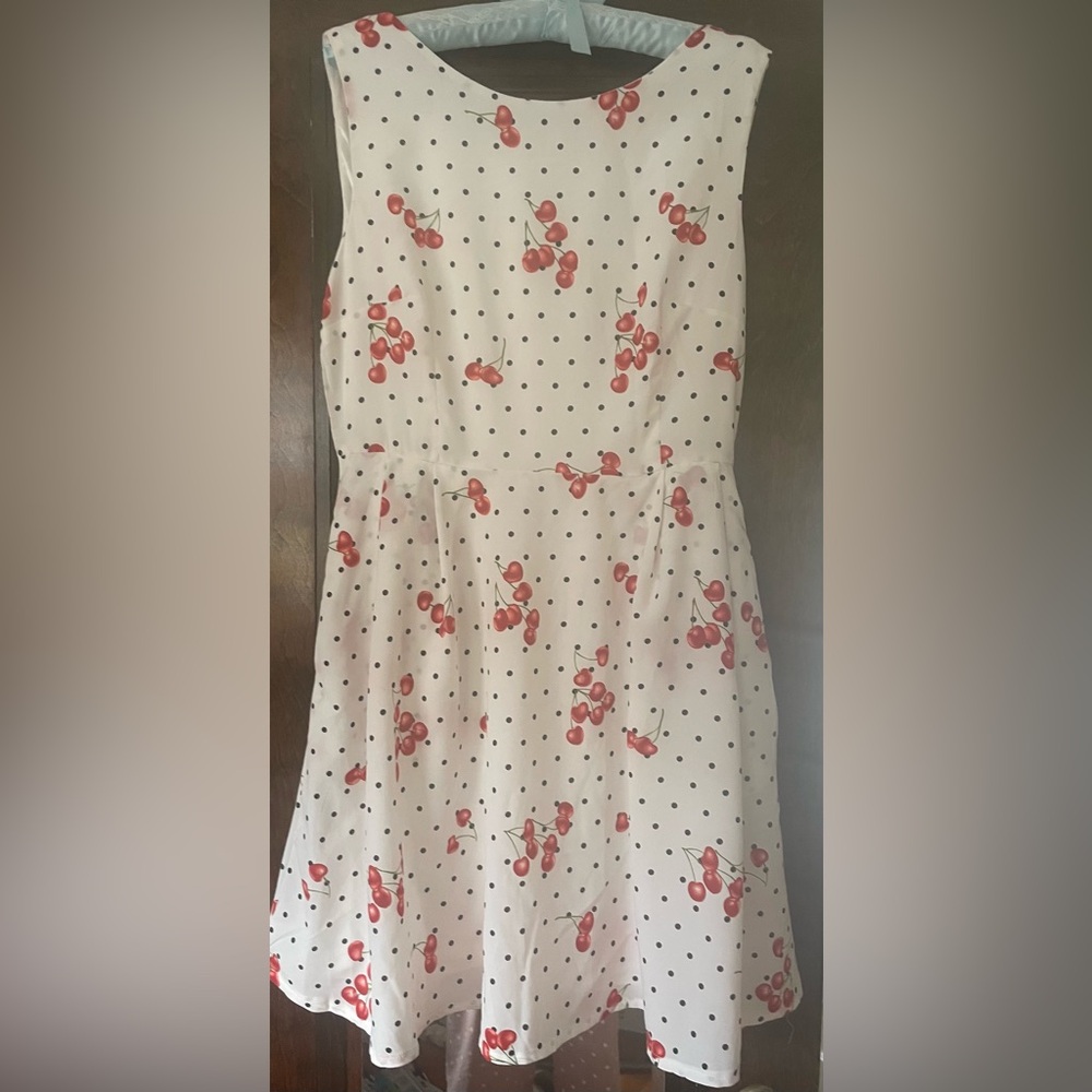 Cherry Print Polka Dot Dress